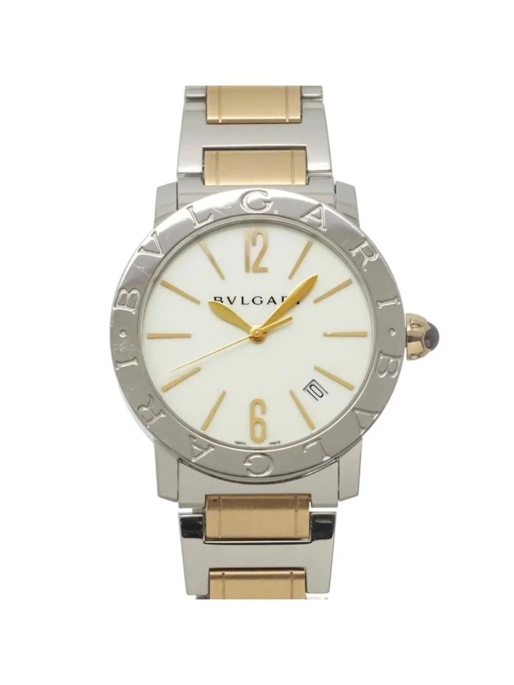 Bvlgari Watch PG Pink Gold Date White Automatic